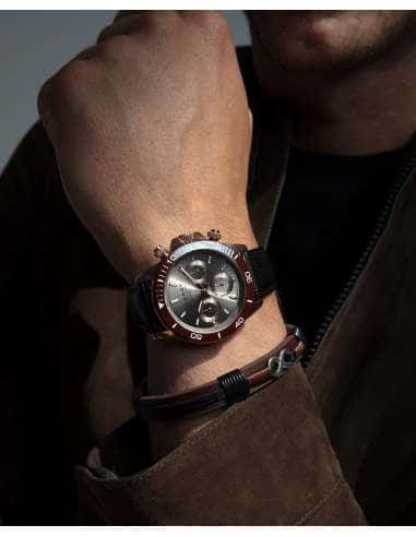 Reloj para Hombre Chronograph Ceramic con Caja Oro Rosa y Correa de Piel Negra - Viceroy 401401-17