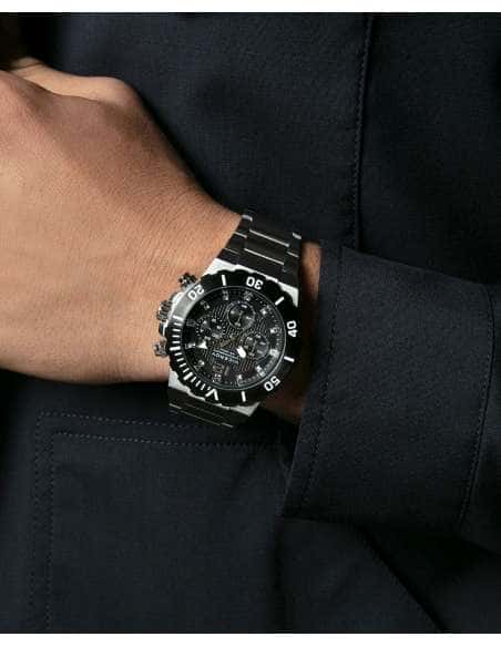 Reloj para Hombre Chronograph con Esfera Negra y Brazalete de Acero