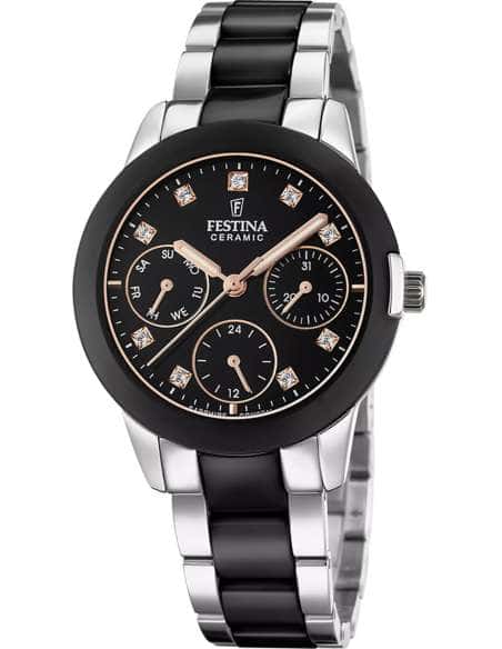 Reloj para Mujer Ceramic y Multifunción con Detalles en Negro y Cristales - Festina F20497/3