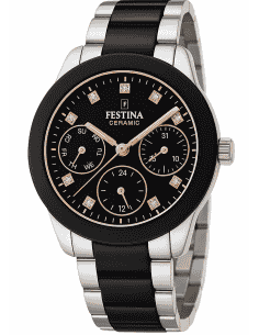 Reloj para Mujer Ceramic y Multifunción con Detalles en Negro y Cristales - Festina F20497/3