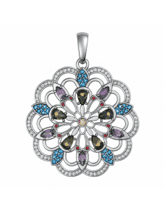 Colgante para Mujer plata de ley con circonitas de colores - Plata 925