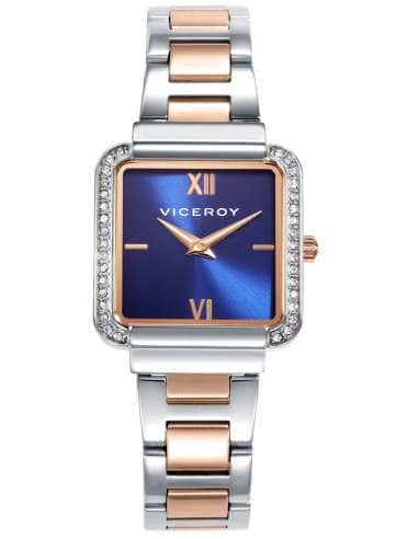 Reloj para Mujer de Acero Bicolor con Esfera Azul y Detalles de Circonitas - Viceroy 401244-33