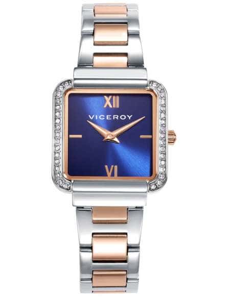 Reloj para Mujer de Acero Bicolor con Esfera Azul y Detalles de Circonitas - Viceroy 401244-33