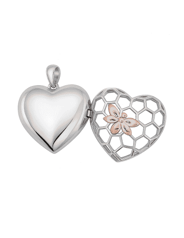 Colgante para Mujer Dije Corazón con Flor y...