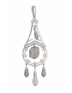 Colgante para Mujer de plata con circonitas blancas y color amatista - Plata 925