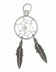 Colgante para Mujer Atrapasueños de Plata de Ley con Plumas - Plata 925