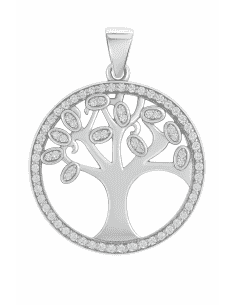 Colgante para Mujer de Plata Árbol de la Vida con Circonitas - Plata 925