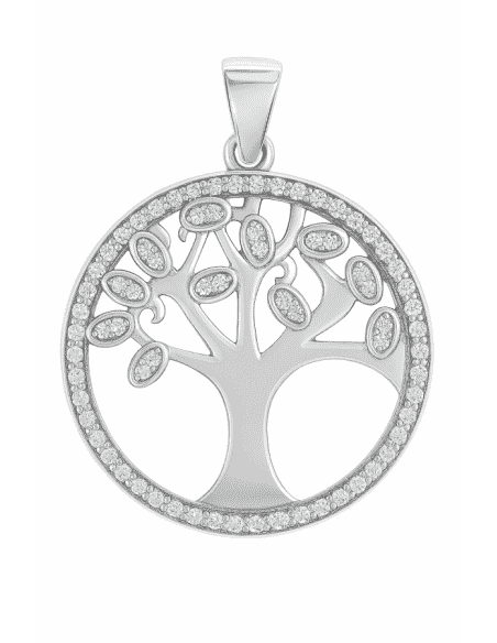 Colgante para Mujer de Plata Árbol de la Vida con Circonitas - Plata 925
