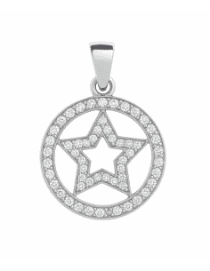 Colgante para Mujer de Plata con Forma de Estrella y Circonitas - Plata 925