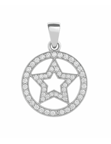 Colgante para Mujer de Plata con Forma de Estrella y Circonitas - Plata 925