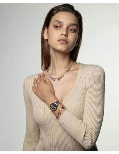 Reloj para Mujer Ceramic y Acero Bicolor con Bisel Marrón y Calendario - Viceroy 401246-17