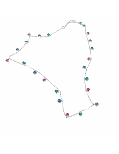 Collar para Mujer con Circonitas de Colores -...