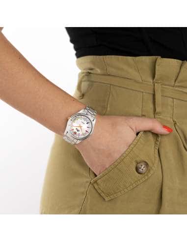Reloj para Mujer de Acero con Esfera Multicolor...