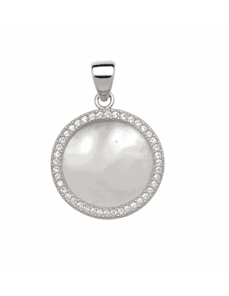 Colgante para Mujer de Plata con Nácar Blanco y Circonitas - Plata 925
