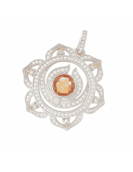 Colgante para Mujer Mandala en Plata de Ley con Circonitas Blancas y Topacio - Plata 925