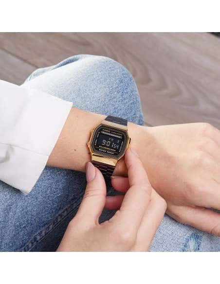 Reloj Unisex Colección Vintage dorado negro - Casio A168WEGB-1BEF