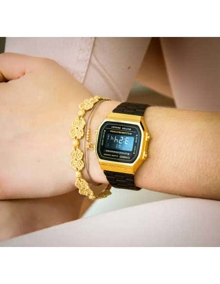 Reloj Unisex Colección Vintage dorado negro - Casio A168WEGB-1BEF