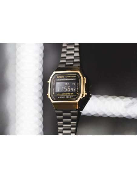 Reloj Unisex Colección Vintage dorado negro - Casio A168WEGB-1BEF
