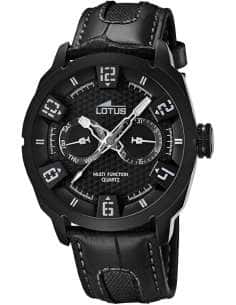 Reloj para Hombre Multifunción de Acero Negro con Correa de Piel - Lotus 15788/4 - Lotus 15788/4