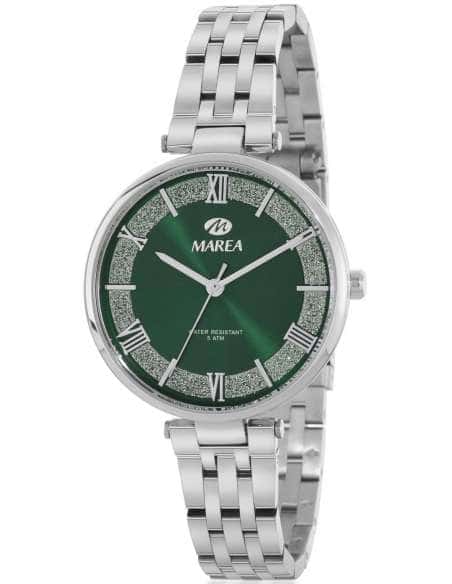 Reloj para Mujer de Acero Inoxidable con Esfera Verde y Detalles Brillantes - Marea B54268/2