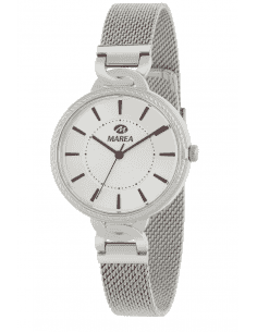 Reloj para Mujer de Acero con Correa de Malla y Esfera Blanca - Marea B54258/3