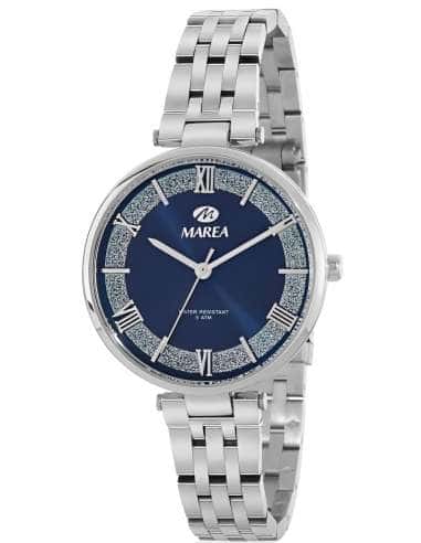 Reloj para Mujer de Acero con Esfera Azul y Detalles Plateados - Marea B54268/1