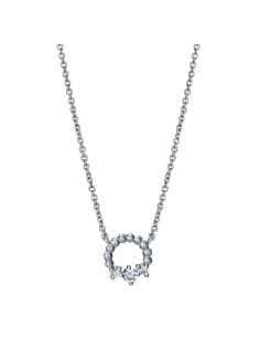 Collar para Mujer de Plata de Ley con Colgante Circular y 3 Circonitas - Viceroy 7128C000-38