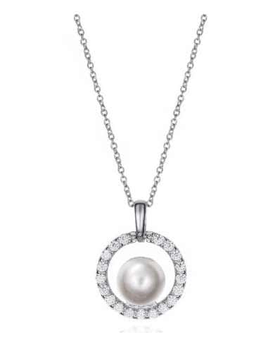 Collar para Mujer en Plata Bañada en Rodio con Circonitas y Perla Blanca - Viceroy 71044C000-68