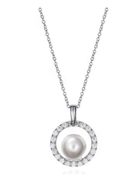 Collar para Mujer en Plata Bañada en Rodio con Circonitas y Perla Blanca - Viceroy 71044C000-68