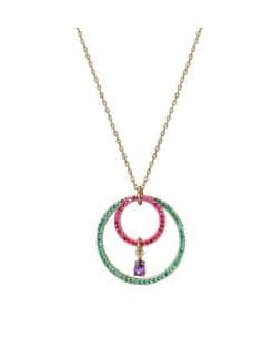 Collar para Mujer Acero Dorado Doble Aro Multicolor - Viceroy 13167C100-39