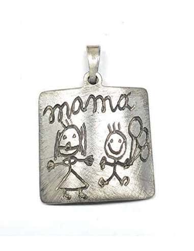 Colgante para Mujer  “Mamá con Niño Jugando” en Plata de Ley - Plata 925