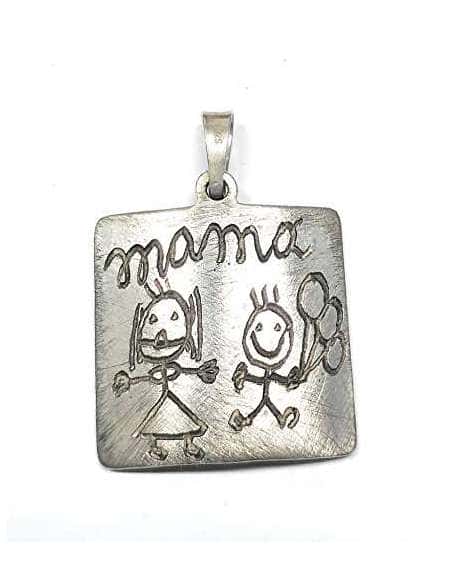Colgante para Mujer  “Mamá con Niño Jugando” en Plata de Ley - Plata 925