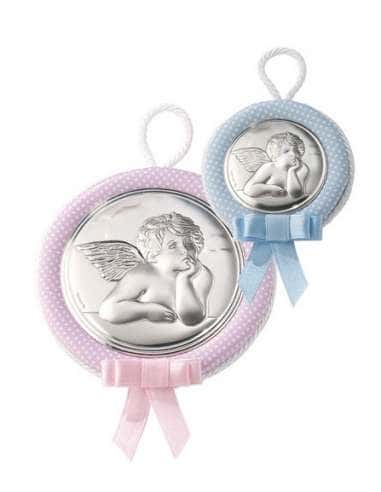 Medallon Infantil de Cuna en Rosa Angel San...
