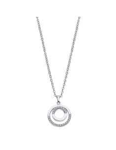 Collar para mujer con colgante  dos circulos con circonitas - Lotus LS2180-1/1