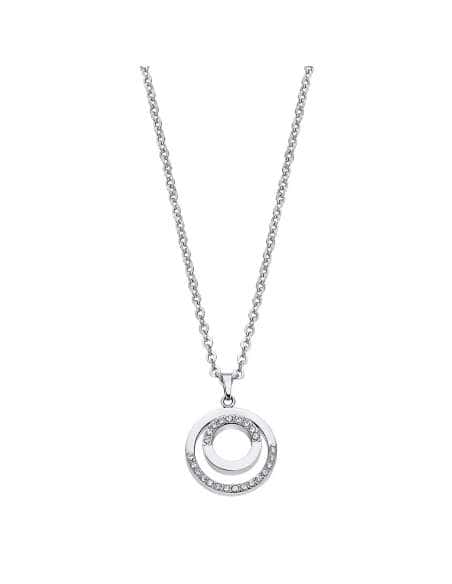 Collar para mujer con colgante  dos circulos con circonitas - Lotus LS2180-1/1