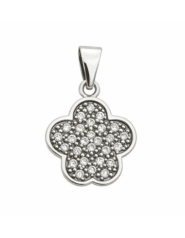 Colgante para Mujer plata de ley en forma de flor con circonitas - Plata 925