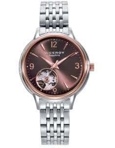 Reloj para Mujer Sapphire de Acero con Esfera Marrón y Detalle Vista de Mecanismo- Viceroy 401252-95