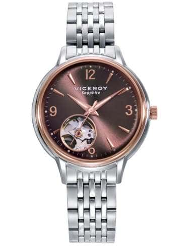 Reloj para Mujer Sapphire de Acero con Esfera Marrón y Detalle Vista de Mecanismo- Viceroy 401252-95