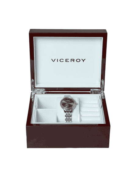Reloj para Mujer Sapphire de Acero con Esfera Marrón y Detalle Vista de Mecanismo- Viceroy 401252-95