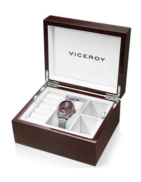 Reloj para Mujer Sapphire de Acero con Esfera Marrón y Detalle Vista de Mecanismo- Viceroy 401252-95