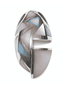 Colgante para Mujer Colgante Navette de Plata con Nácar de Colores - Plata 925