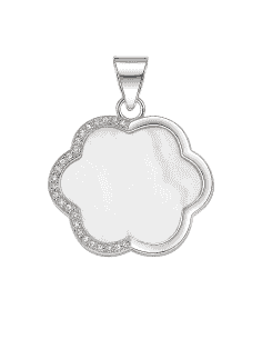 Colgante para Mujer Flor de Plata con Nácar y Circonitas - PLata 925