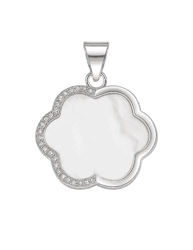 Colgante para Mujer Flor de Plata con Nácar y Circonitas - PLata 925