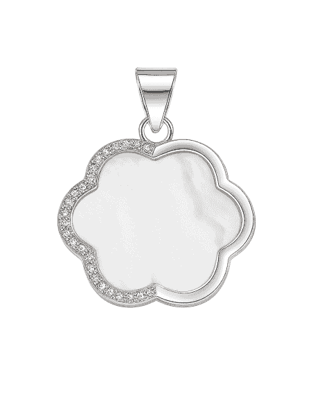 Colgante para Mujer Flor de Plata con Nácar y Circonitas - PLata 925