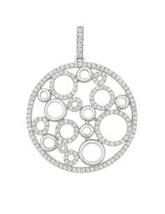 Colgante para Mujer de Plata con Círculos de Circonitas y Detalles Lisos - Plata 925