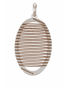 Colgante para Mujer de Plata Ovalado con Hilos en Color Oro Rosa - Plata 925