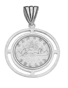 Colgante para Mujer de  plata con imitación de moneda Canadá - Plata 925