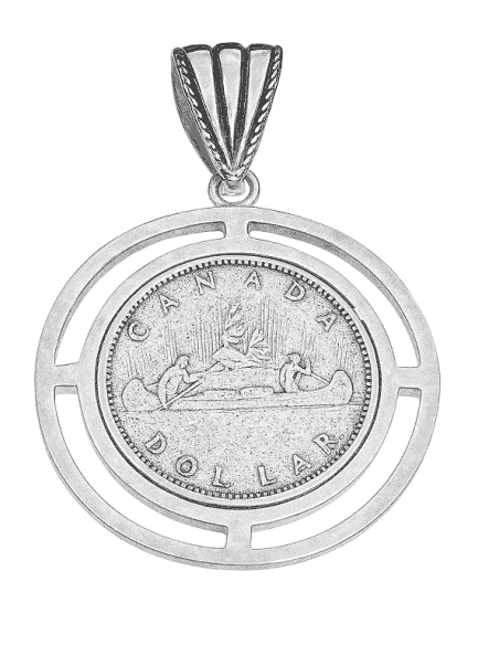 Colgante para Mujer de  plata con imitación de moneda Canadá - Plata 925