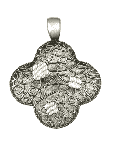Colgante para Mujer de Plata en Forma de Flor con Filigrana - Plata 925