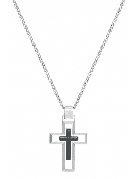 Collar para Hombre con Cruz de Acero Bicolor - Viceroy 75321C01000